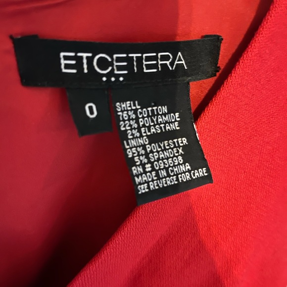 Etcetera red sleeveless fitted dress size 0 - Picture 5 of 8